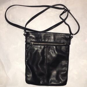 Margot Black Leather Crossbody Bag